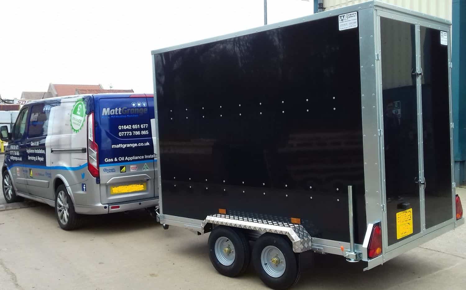 Tickners GT956 Box Trailer - Twin axle, unbraked, black